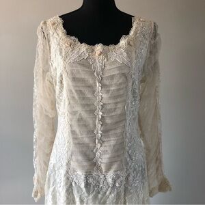 Women’s Martin McCrea Couture Long Sleeve Wedding dress gown size M